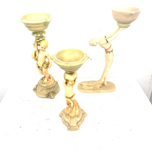 709 - Selection of 3 Vintage novelty Resin table ash trays/ plant stands tallest measures 39cm