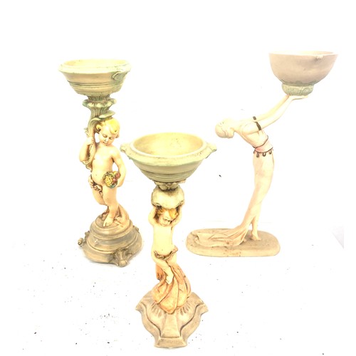 709 - Selection of 3 Vintage novelty Resin table ash trays/ plant stands tallest measures 39cm