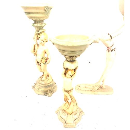 709 - Selection of 3 Vintage novelty Resin table ash trays/ plant stands tallest measures 39cm