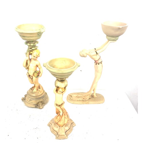 709 - Selection of 3 Vintage novelty Resin table ash trays/ plant stands tallest measures 39cm