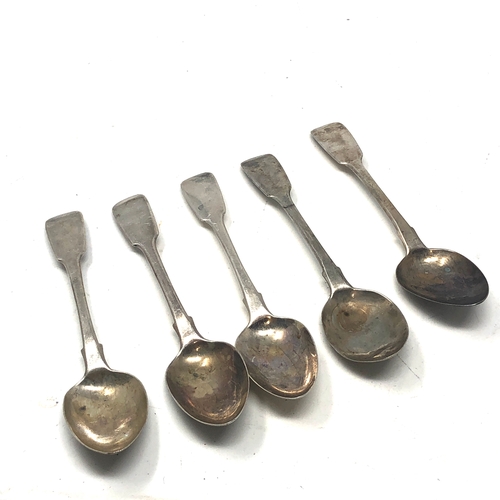 16 - 5 Antique georgian silver tea spoons weight 90g