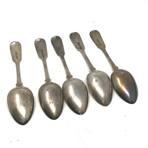 17 - 5 victorian scottish silver tea spoons