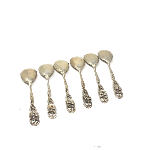 18 - 6 antique german silver tea spoons