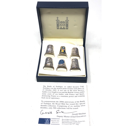 20 - 6 royal mint silver thimbles boxed