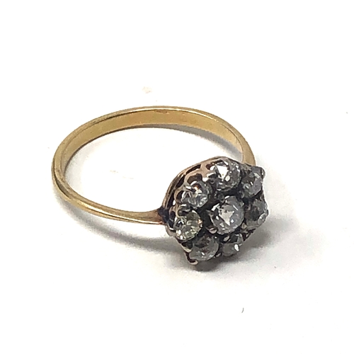 69 - Antique 18ct old cut diamond ring est .80ct diamonds