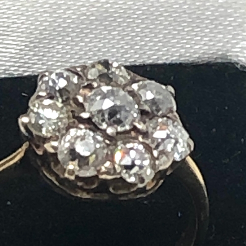 69 - Antique 18ct old cut diamond ring est .80ct diamonds