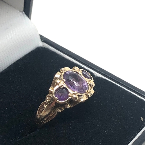 83 - Vintage 9ct gold amethyst ring weight 3.2g london gold hallmarks