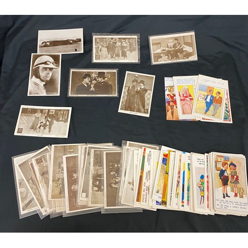 493 - Large selection of vintage Postcards to include Charlie Chaplin,  cartoon pieces etc