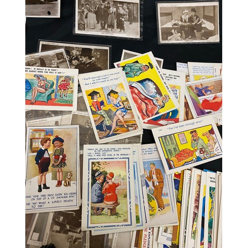 493 - Large selection of vintage Postcards to include Charlie Chaplin,  cartoon pieces etc