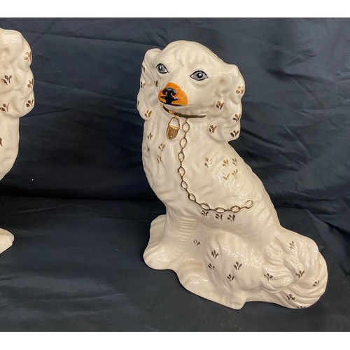 90 - Pair vintage Staffordshire dogs, approximate height 12 inches