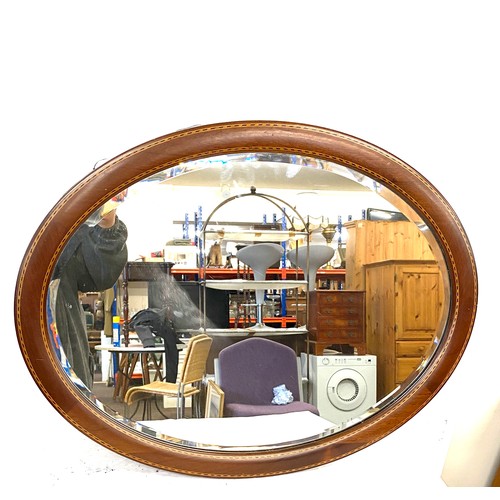 67 - 2 Antique framed mirrors ( oak and mahogany inlaid)