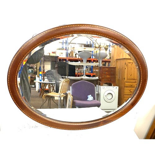 67 - 2 Antique framed mirrors ( oak and mahogany inlaid)