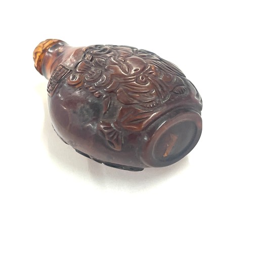 504 - Selection of vintage oriental scent bottles to include Amber bottle, 6cm