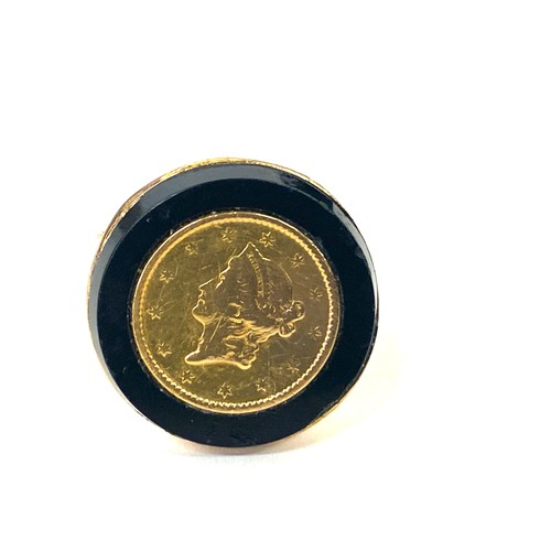 502 - Vintage coin set ring