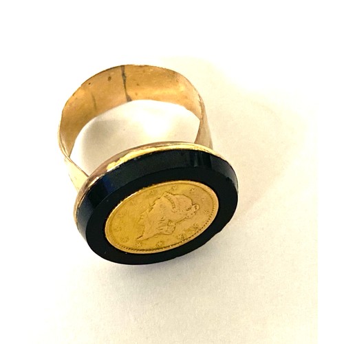 502 - Vintage coin set ring