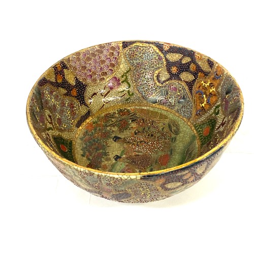 16 - Oriental hand painted bowl measures approx 8 inches diameter 3.5 inches tall