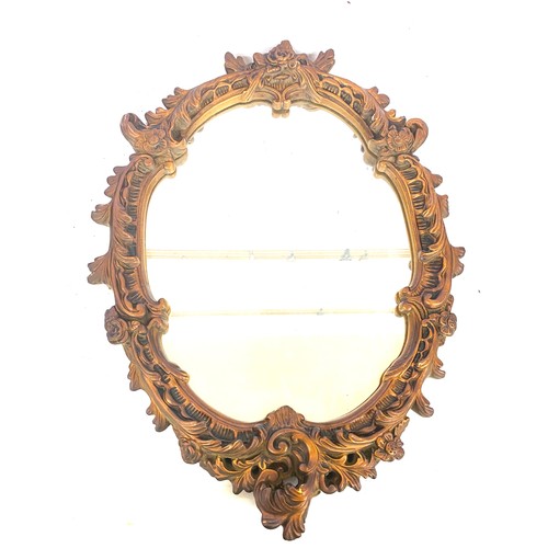 83 - Vintage chalk framed mirror, approximate measurements: Height 26 inches, Width 19 inches