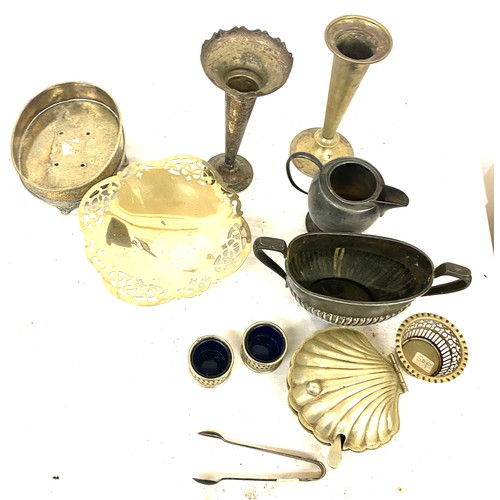 217 - Selection vintage silver plated items to include teapot,  trays, egg cup holders etc