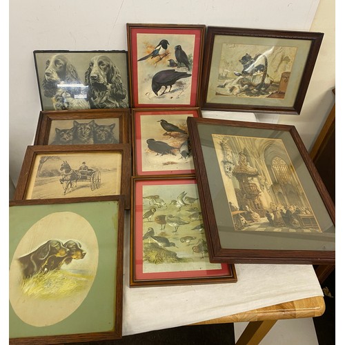 180 - Large selection of assorted vintage and later framed pictures and prints largest measures approx 28 ... 