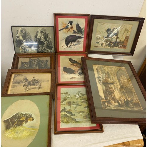 180 - Large selection of assorted vintage and later framed pictures and prints largest measures approx 28 ... 