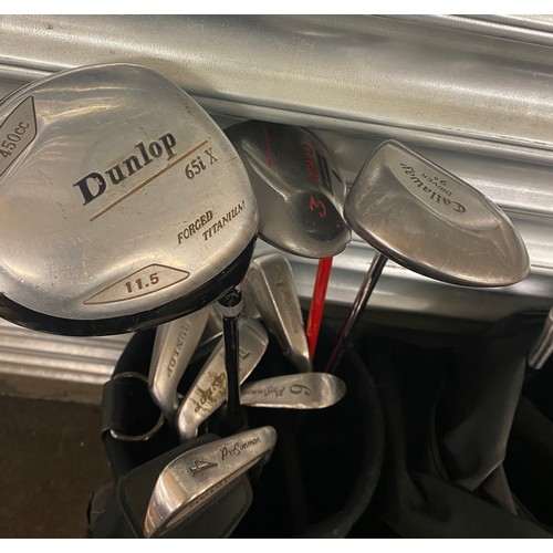 224 - Large selection of assorted Golf Clubs and 2 golf bags includes Galloway, Dunlop, Hippo etc