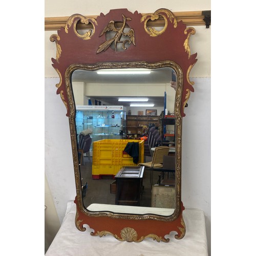 227 - Georgian hall mirror measures approx 35 inches tall 18 inches wide