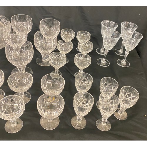 207 - Large selection of vintage crystal glass includes decanters etc