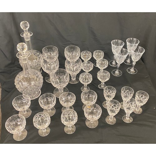 207 - Large selection of vintage crystal glass includes decanters etc