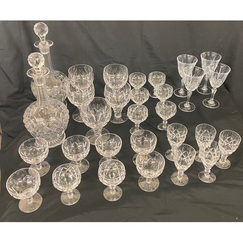 207 - Large selection of vintage crystal glass includes decanters etc