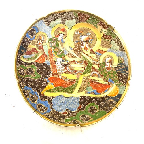 187 - Hand painted oriental collectors plate diameter approx 12 inches