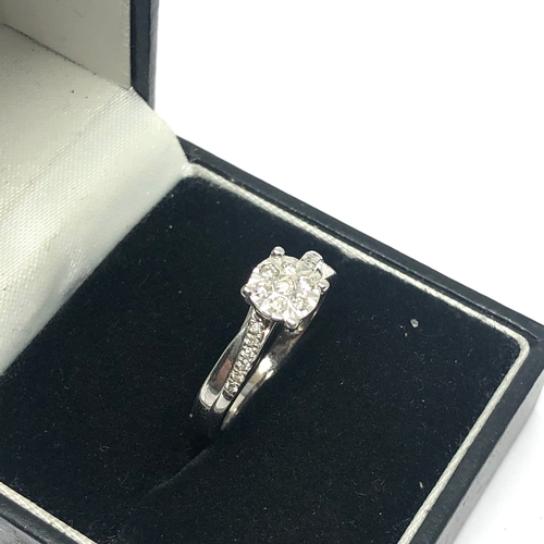 106 - 9ct white gold diamond ring set with 0.20ct diamonds weight 2.5g