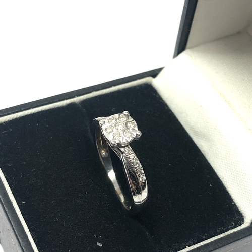 106 - 9ct white gold diamond ring set with 0.20ct diamonds weight 2.5g