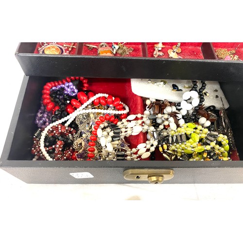 491 - Selection of vintage and later costume jewellery includes earrings, hip flask etc