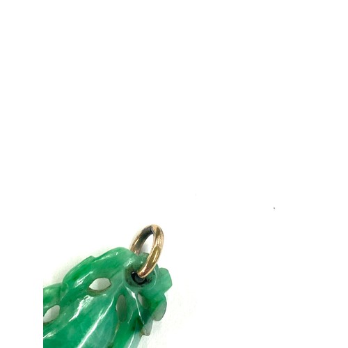 515 - Chinese carved green jade pendant