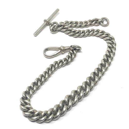 11 - Antique chunky silver albert watch chain weight 80g