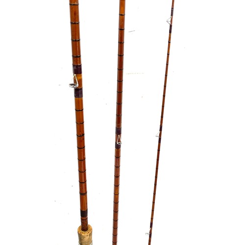 275 - Vintage R.Sealey - Festival coarse fishing Split cane fishing rod, rare with case