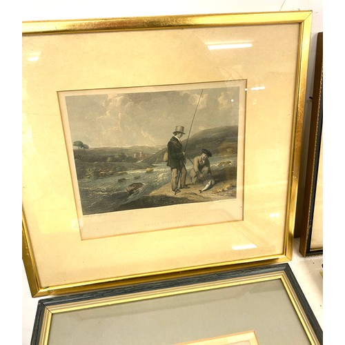26 - Selection of prints to include Trout fishing by A.W Warren, South gate street Leicester with the Con... 
