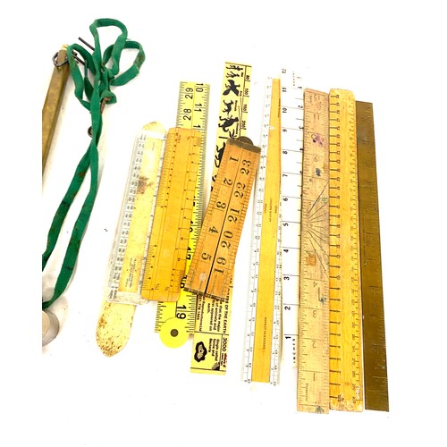 25 - Selection of vintage and later items includes rulers, scissors etc