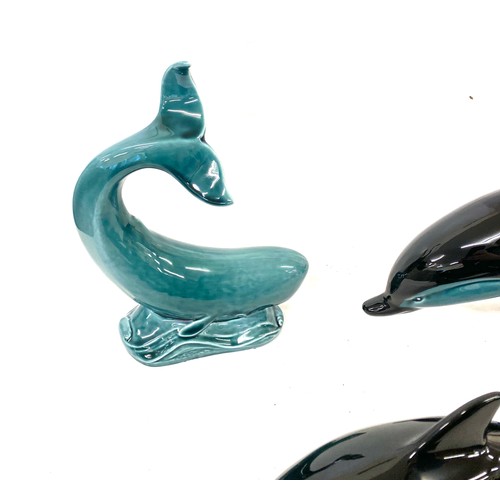 154 - Selection of Pool pottery figures includes dolphin etc