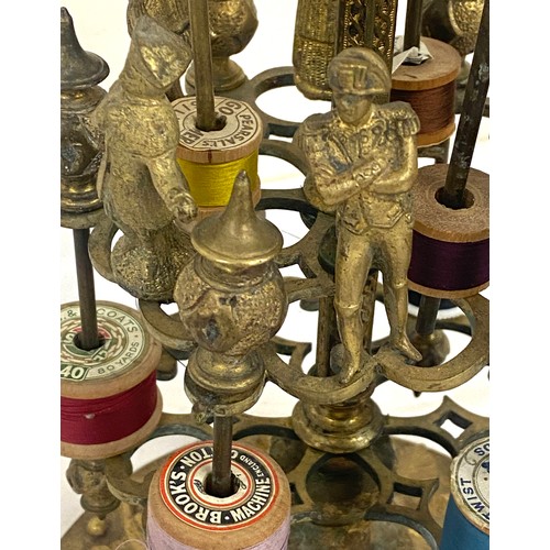 68 - A Georgian cotton reel holder with dolphins cherubs and figurines 1790's measures approx height 12.5... 