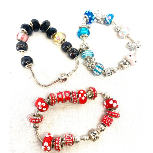 510 - 3 charm bracelets (not Pandora)