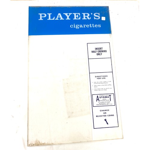 173 - Vintage players cigarette advertising sign measures approx 26 inches high and 16 inches width