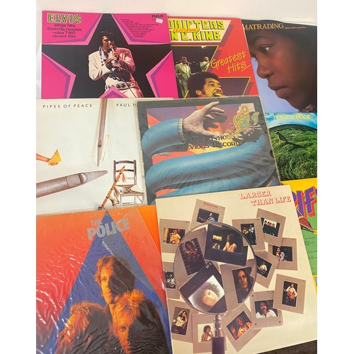 84 - Selection of vinyls to include The Police, Monty Python, The Drifters, Elvis, etc