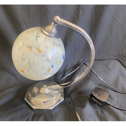 167 - Art Deco style chrome table lamp, untested