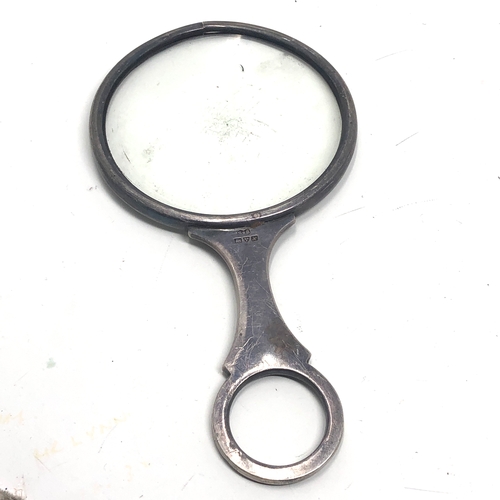 29 - Antique silver magnifying glass chester silver hallmarks measures approx 16cm by8cm