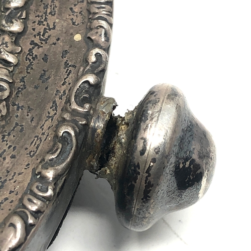 41 - Antique silver dressing table mirror measures approx 22.5cm by 19cm wide Birmingham silver hallmarks... 