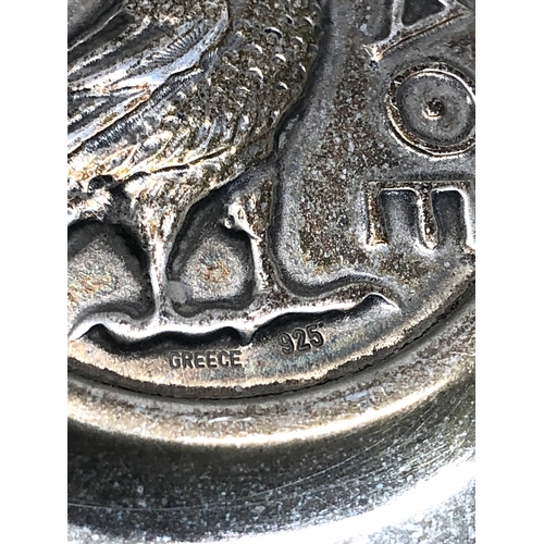 26 - silver AOE owl dish measures approx 12cm dia
