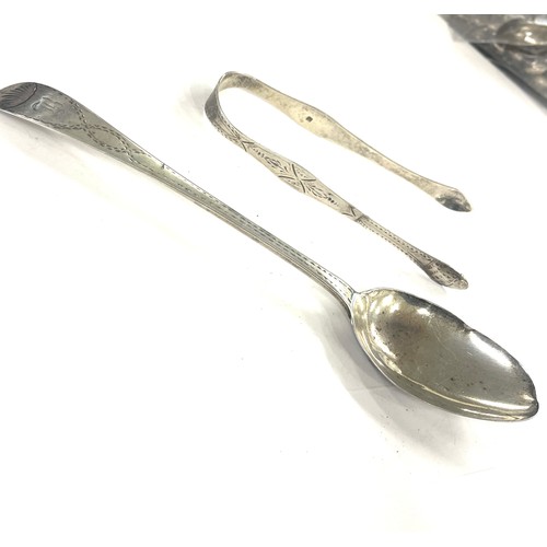 487 - George III London 1795 Peter and Ann Bateman silver sugar tongs approximate weight31.5g, George III ... 