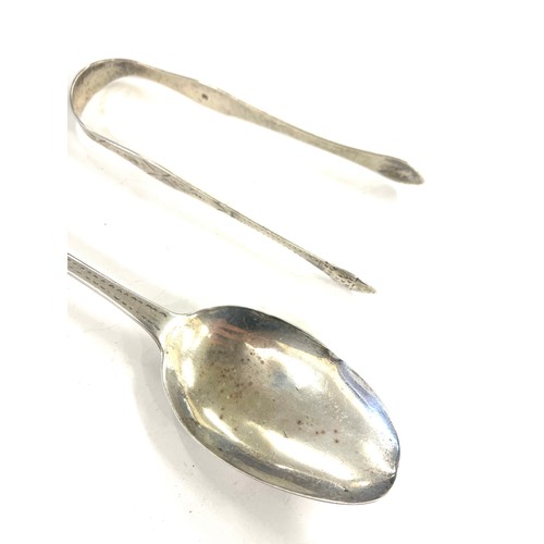 487 - George III London 1795 Peter and Ann Bateman silver sugar tongs approximate weight31.5g, George III ... 