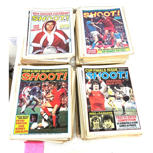 198 - Large selection of Vintage Shoot football magazines